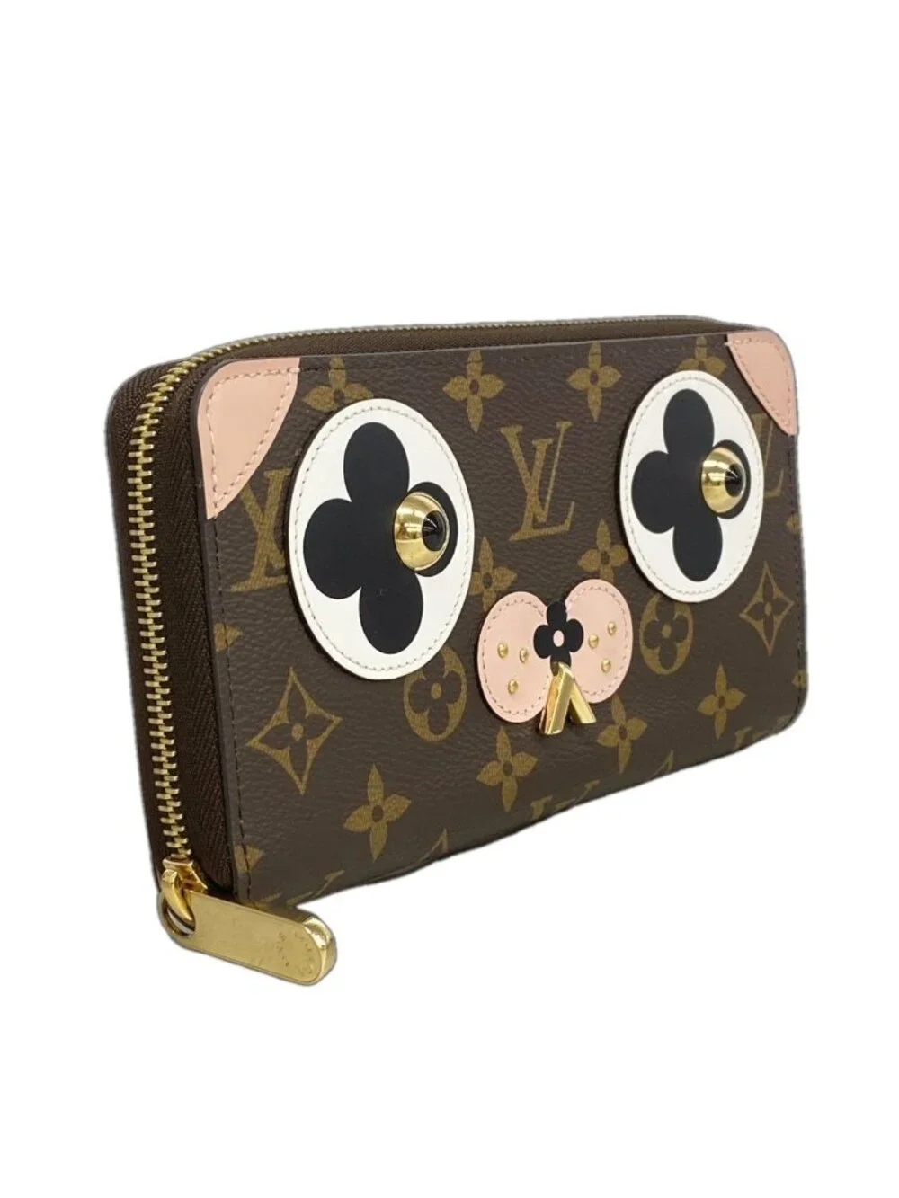 ★SOLD★ Louis Vuitton Wallet Monogram Dog Motif Zippy Brown Rose Velours - Picture 2 of 6